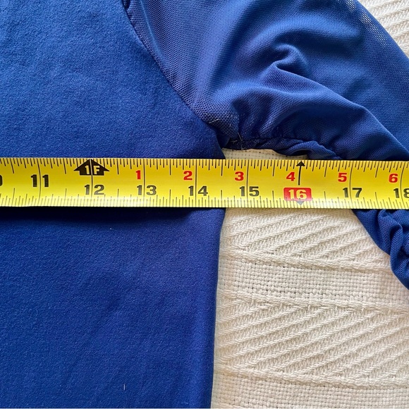 Intimately Free People Mesh Sleeve Long-Sleeve Top Royal Blue - Picture 3 of 6